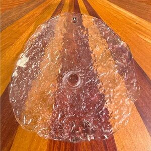 Vintage Pukeberg Art Glass Candle Holder Mid-Century Modern Sweden Ice Sculpture